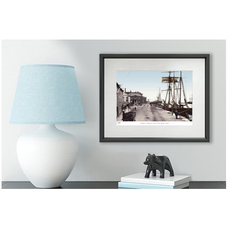 Poole, Barges And The Quay 1908 by Francis Frith - Single Picture Frame Print, 28cm H x 36cm W x 2.3cm D