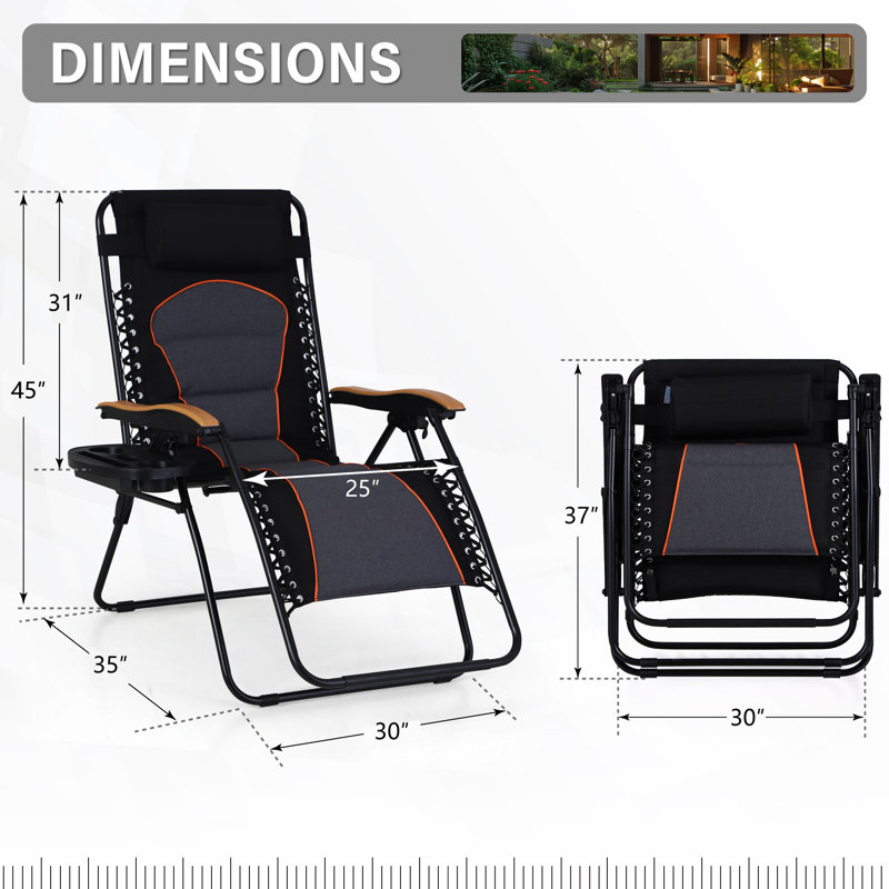 Fauteuil inclinable zéro gravité avec coussin Naihomie, Noir / gris