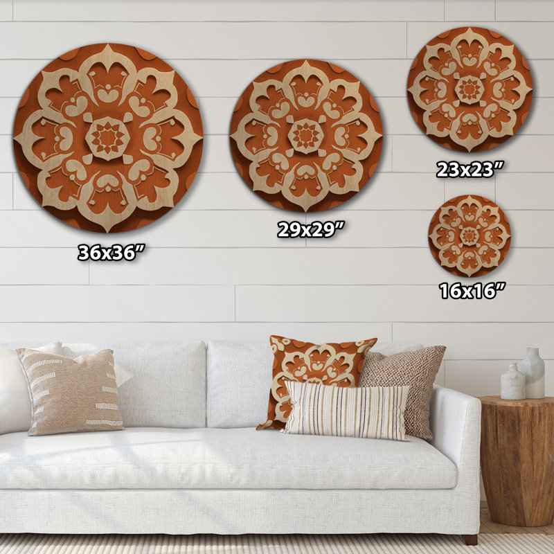 Carreaux marocains en tons de terre I - Art mural en bois abstrait - Bois de pin naturel, H 23 po x l 23 po x P 1 po