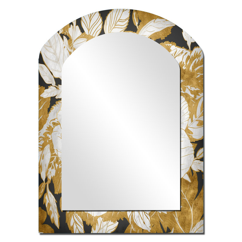 Miroir mural en forme de rose, exquis, 34 po x 25 po