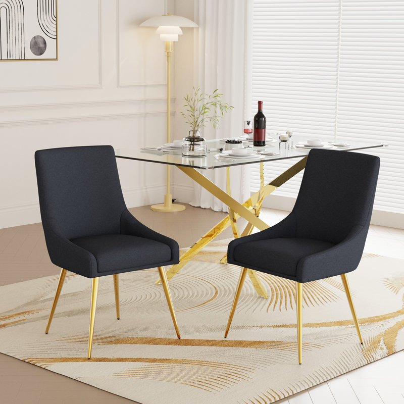 Chaises de salle à manger en tissu, Noir
