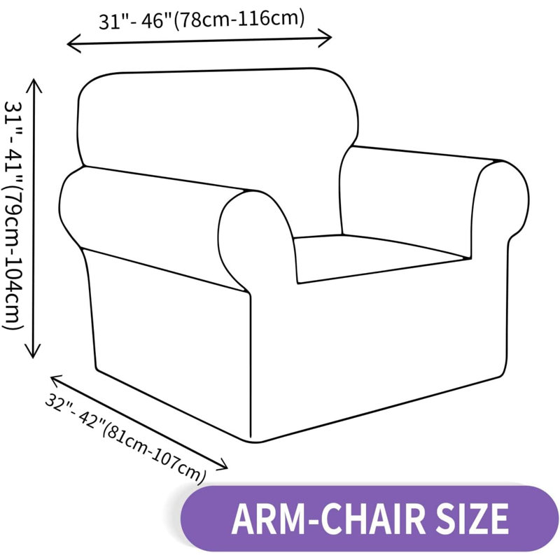 Sofa Slipcover, 41" H x 46" W x 42" D, Green Polyester/Polyester Blend