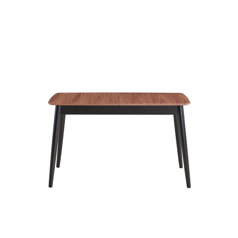 Table de salle à manger extensible Yanah, Noir / bois naturel