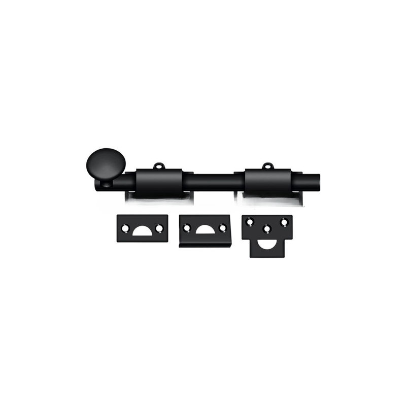 Boulon de surface 8 po Deltana 8SB19; robuste; finition noire, Peinture noire, H 1,25 po x l 8 po x P 1 po