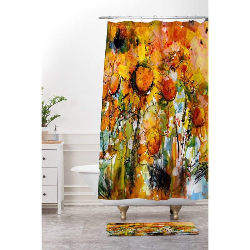 Tapis pour salle de bain abstract fleurs