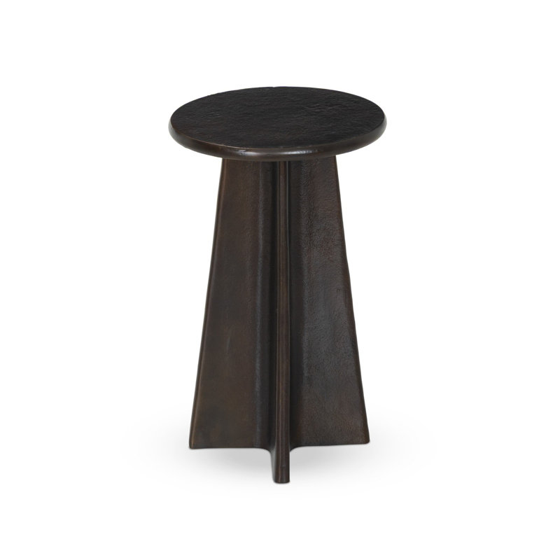 Table de bout REMO, Nickel antique brut