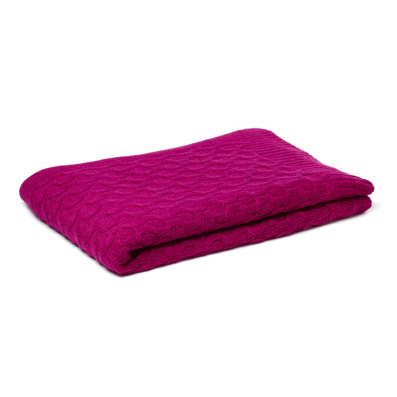 Theo Texture Alpaca Throw, Peony
