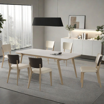 Cream style modern dining table and chair