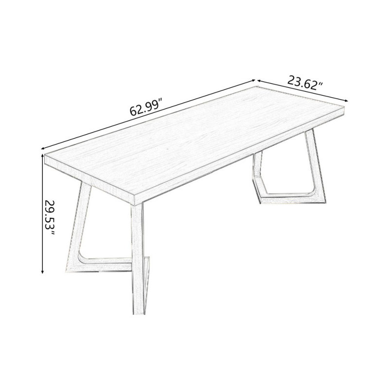 Bureaux rectangulaires en bois massif brun, H 29,53 po x l 62,99 po x P 23,62 po