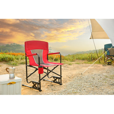 Chaise de jardin pliante avec accoudoirs durables et porte-gobelet