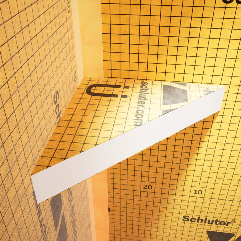 The Original Corner Shower Shelf® with Orange XPS Waterproof Board (10x10)