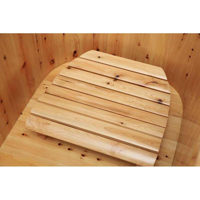 61'' x 28.38'' Soaking Wood Bathtub with Faucet