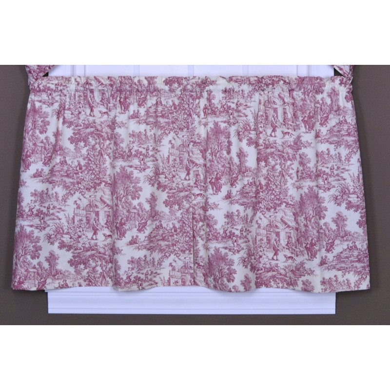 Rideau de café en coton Amelie, l 68 po x L 30 po, Rouge