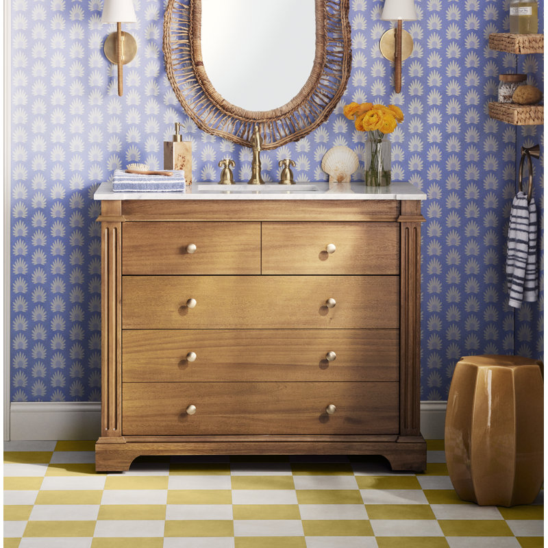 Rachelle 42" Single Bathroom Vanity Set, Walnut Brown