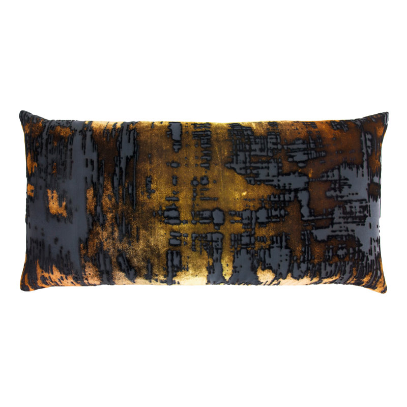 Brush Stroke Lumbar Pillow Cover & Insert, Rectangle 12"H x 24"W, Copper Ivy