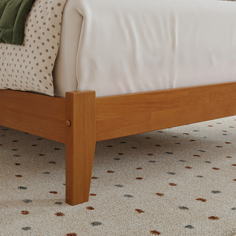 Mission Low Profile Solid Wood Platform Bed, Twin, Light Toffee