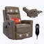 Fauteuil inclinable manuel pivotant en cuir avec massage thermique-2122972143