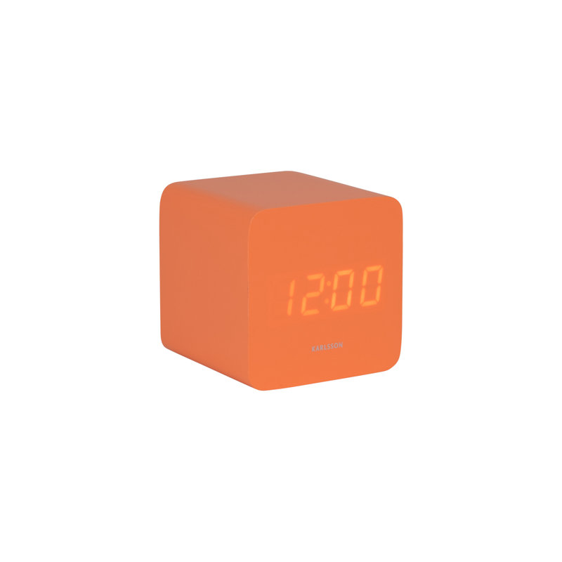 Medium Density Fiberboard (MDF) Electric Alarm Tabletop Clock, Orange