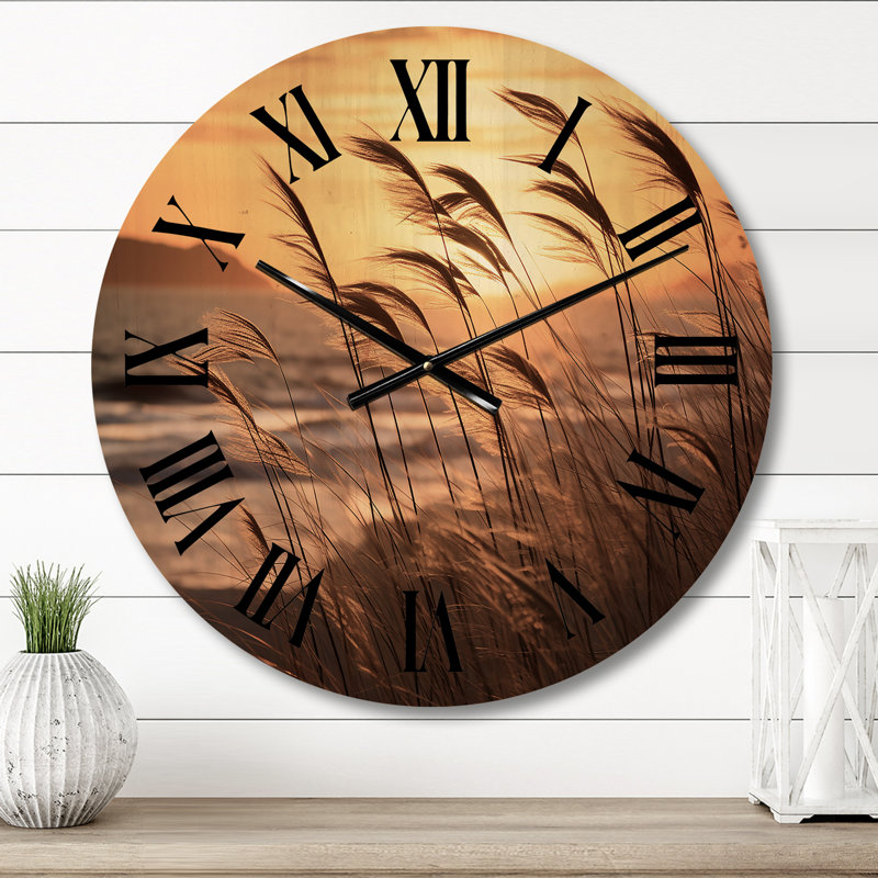 Horloge murale en bois massif Yaelin, Moyenne
