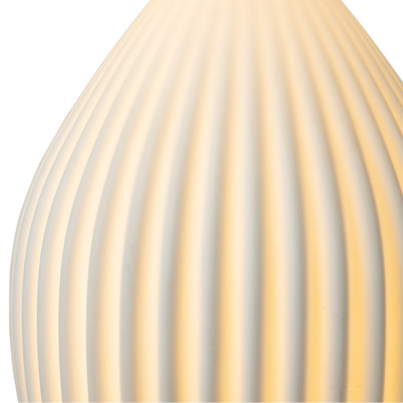 Santa Clara Bone Porcelain Table Lamp with Nightlight - 30", Weathered Brass and Walnut, 4-Way Rotary Switch