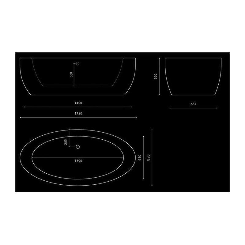 68.9'' L Freestanding Soaking Bathtub, Black