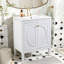 Meuble-lavabo de style rétro de 30 po en blanc, avec portes silencieuses à fermeture lente, tablette réglable, grand espace de rangement, trous de robinet pré-percés, protection contre le débordement blanc moderne avec lavabo en céramique,