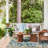 Blodewn Outdoor Rug Floral Design Area Rug Blue/Ivory-1145909249