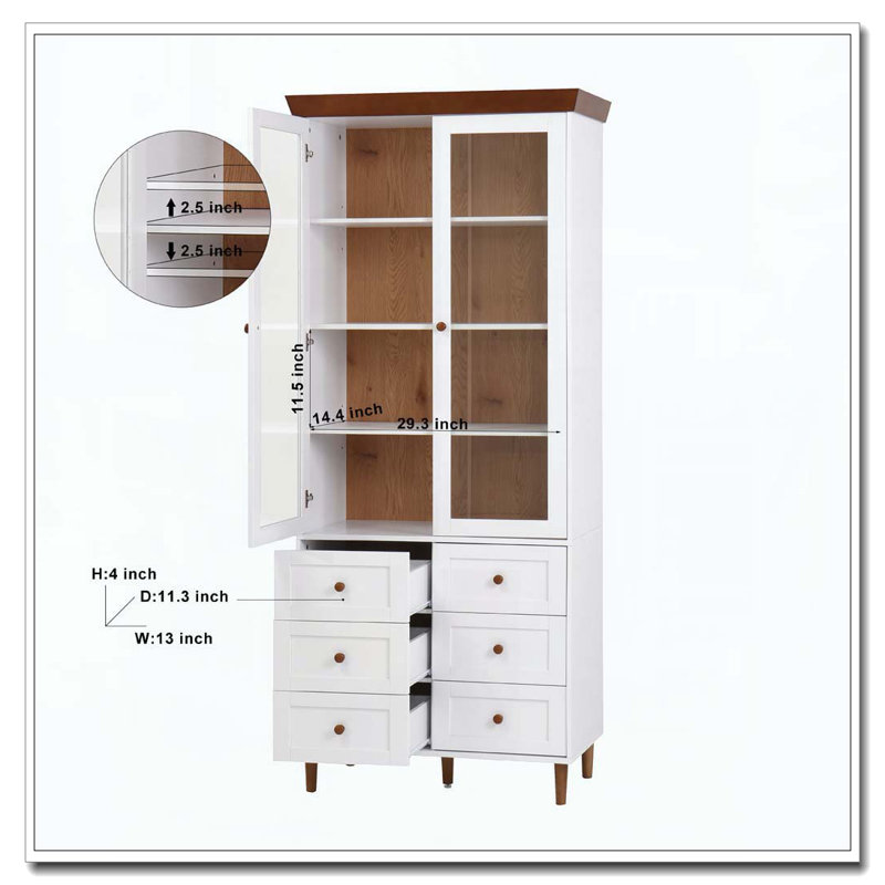 Armoire de rangement vitrée