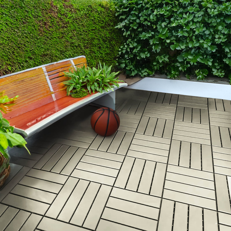 POLYDECK WHITE 30cm L x 30cm W Plastic Interlocking Deck Tile