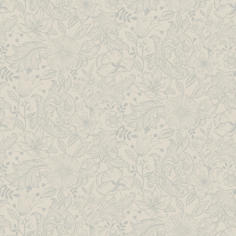 Cahterine 10.05m x 53cm Wallpaper Roll, White