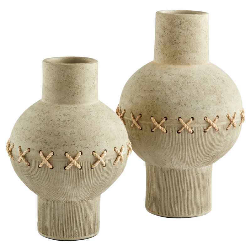 Eratos Handcrafted Ceramic Table Vase, 13" H x 9.5" W x 9.5" D