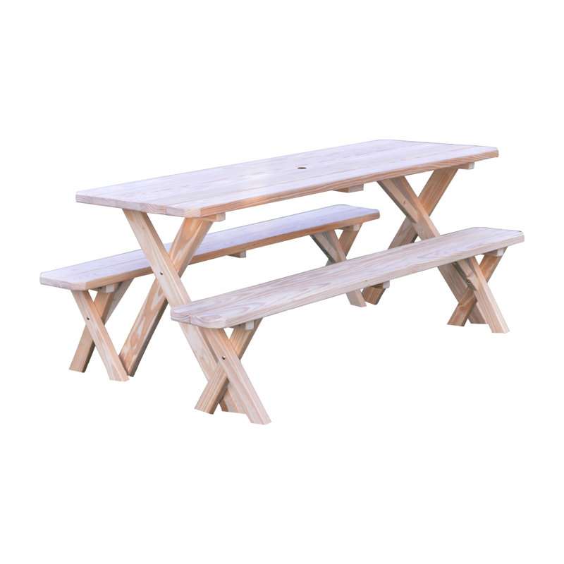 Table de pique-nique pour restaurant Trechelle, Sans finition, 94'' 