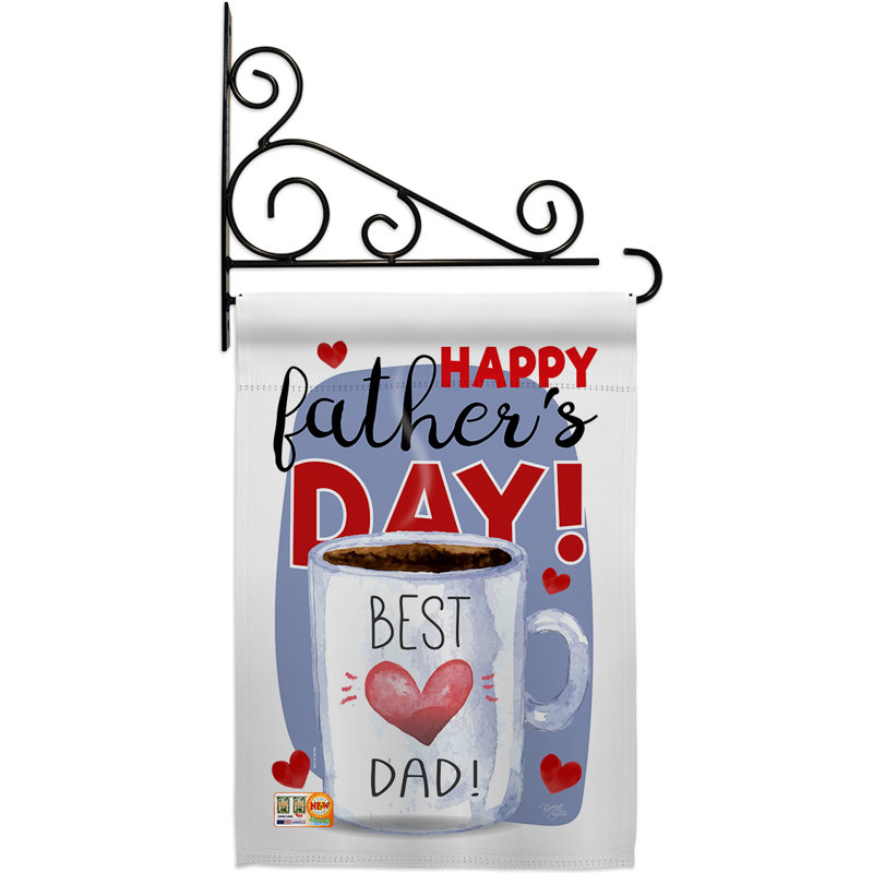 Ensemble de drapeaux de jardin en métal décoratif à fansy « happy best dad day-impressions » gs115135-bo-03