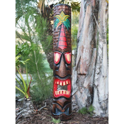 40" H Tiki Mask Palm Tree Tropical Wall Decor