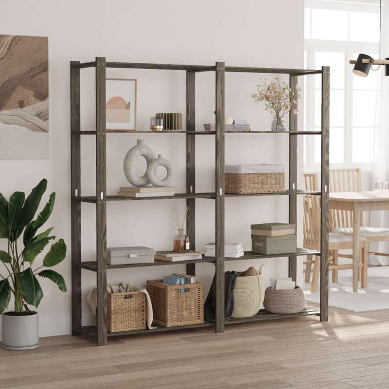 Barfleur Solid Wood Shelving Unit, Grey