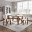 Ensemble de mobilier de salle à manger moderne 5 pièces, coin repas pour 4 personnes pour la cuisine, table de style faux marbre et 4 chaises rembourrées avec pieds en bois d'hévéa massif