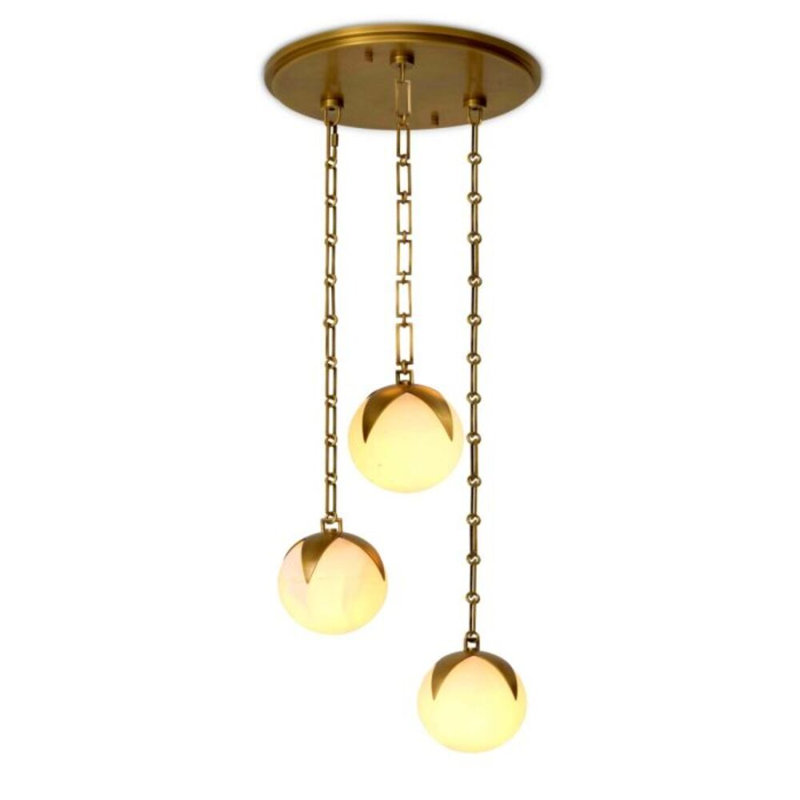 CDJ Chandelier Alesa antique brass finish alabaster, 79.93" H x 13.78" W x 13.78" D, 5