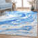 Tapis bleu à tissage plat en marbre Nuzzo Dunes