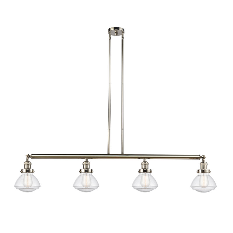 Luminaire suspendu linéaire à 4 lumières pour îlot de cuisine Chesterville, Grainé, Or satiné, Ampoule DEL 6 watts Vinage