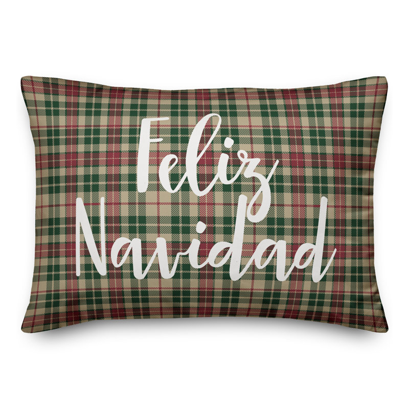  Coussin Feliz Navidad in Tartan