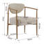 Chaises de salle à manger modernes beige, tissu et conception en métal pour la maison