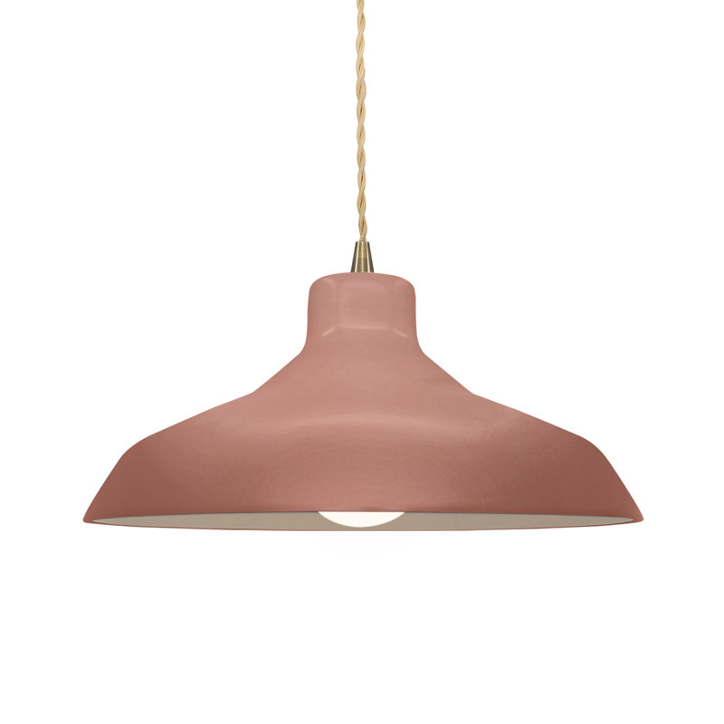 Fallon - Light Dome Pendant, 6.25" H x 13.5" W x 13.5" D, Canyon Clay, Antique Brass