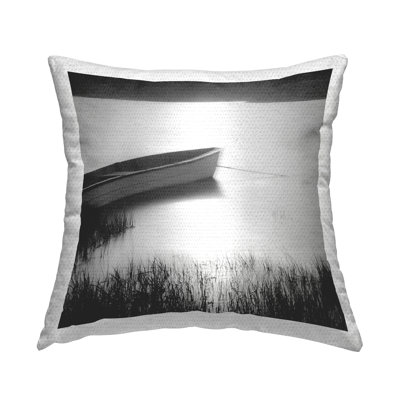 Rowboat on Peaceful Shore Outdoor Printed Pillow by Chip Forelli