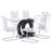 Crystalynn Modern 63-Inch Rectangular Glass Top Dining Table Set-516533348-473354317