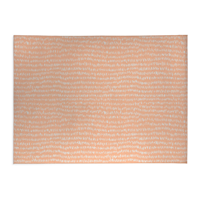 Crop Row Lightweight Non-Slip Kitchen Mat, Rectangle 5' x 7', Peach