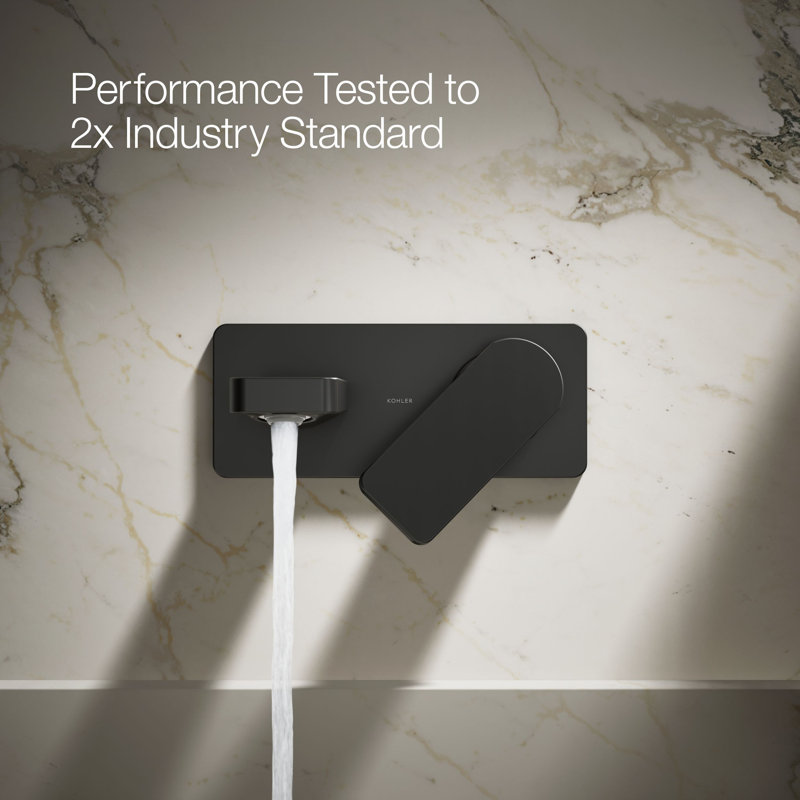 Parallel Wall-Mount Single-Handle Bathroom Sink Faucet, Matte Black