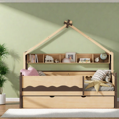 Lits avec rangement, lit de jour simple en bois aggloméré, maison pour enfants moderne