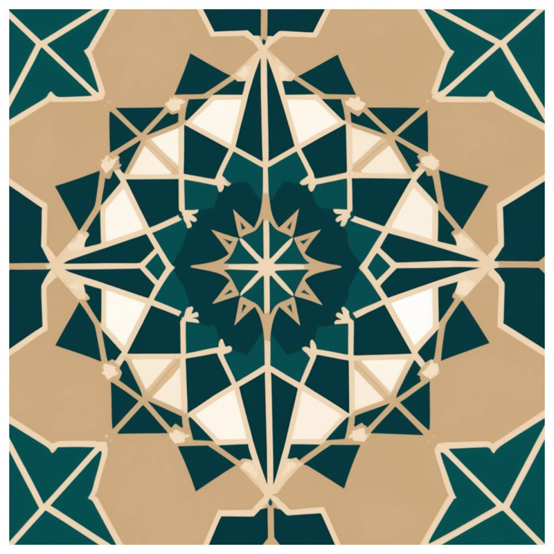 Édredon géométrique à motif mandala, Lit simple