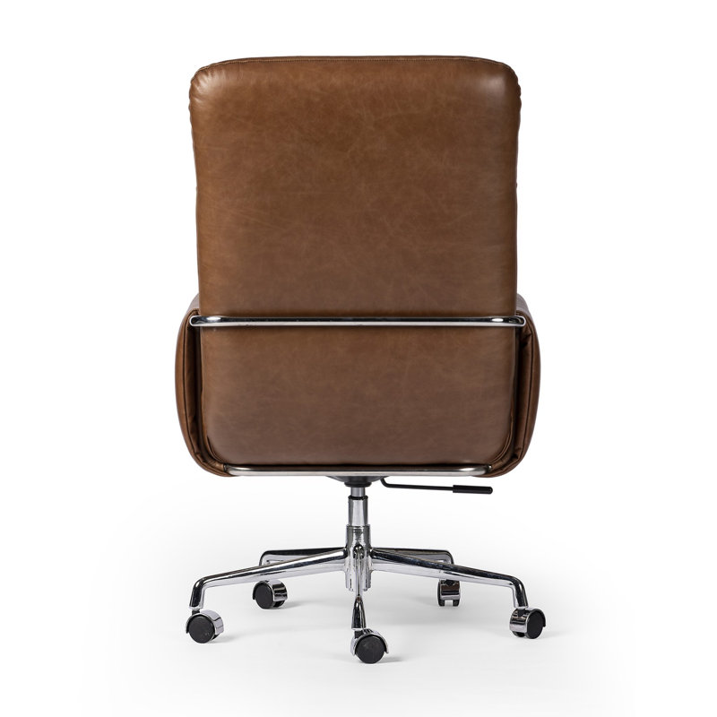 Sherman Leather Swivel Office Chair, Chestnut
