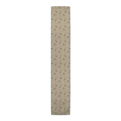 Pine Birds On White Table Runner